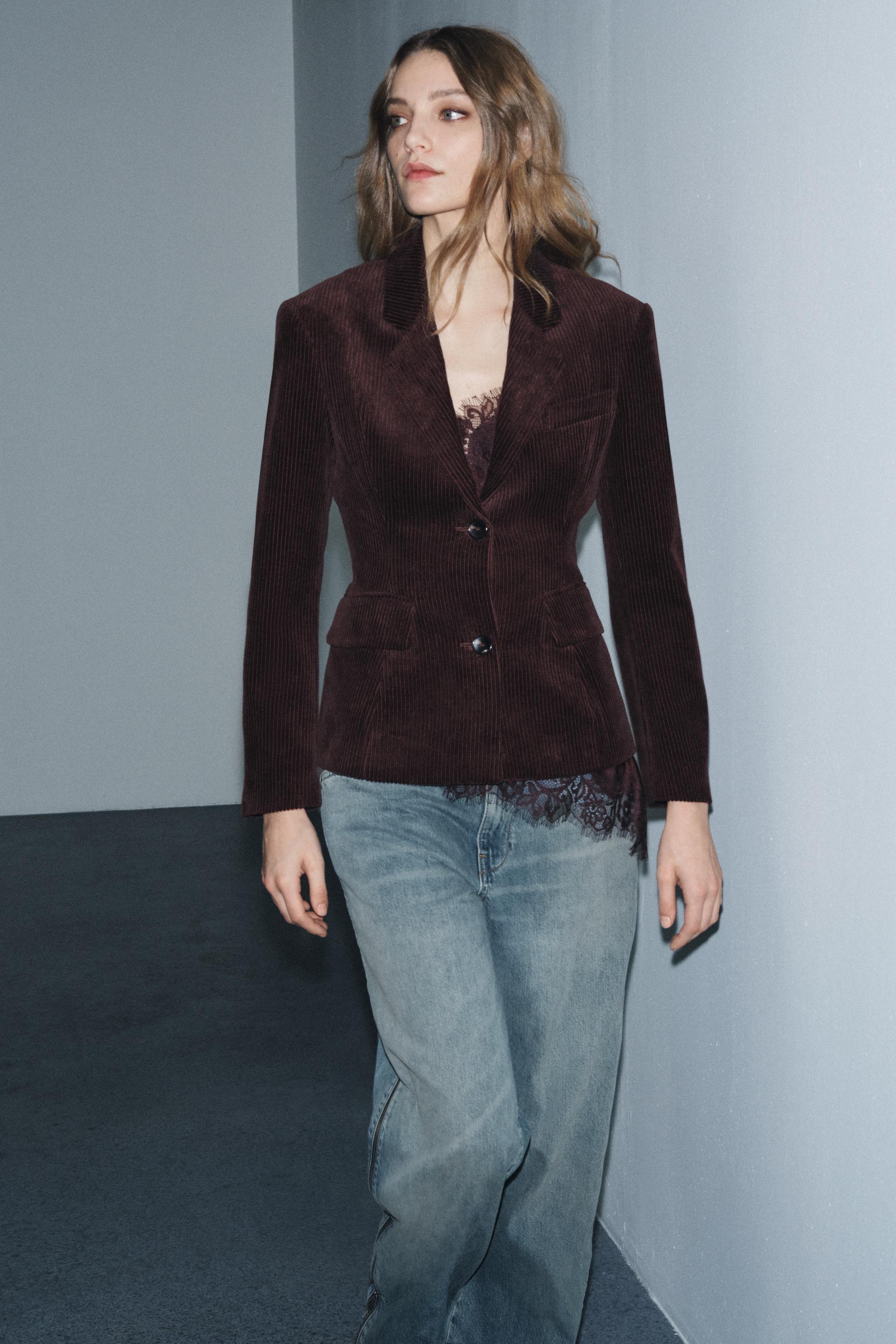 BLAZER EN VELOURS CÔTELÉ ZW COLLECTION